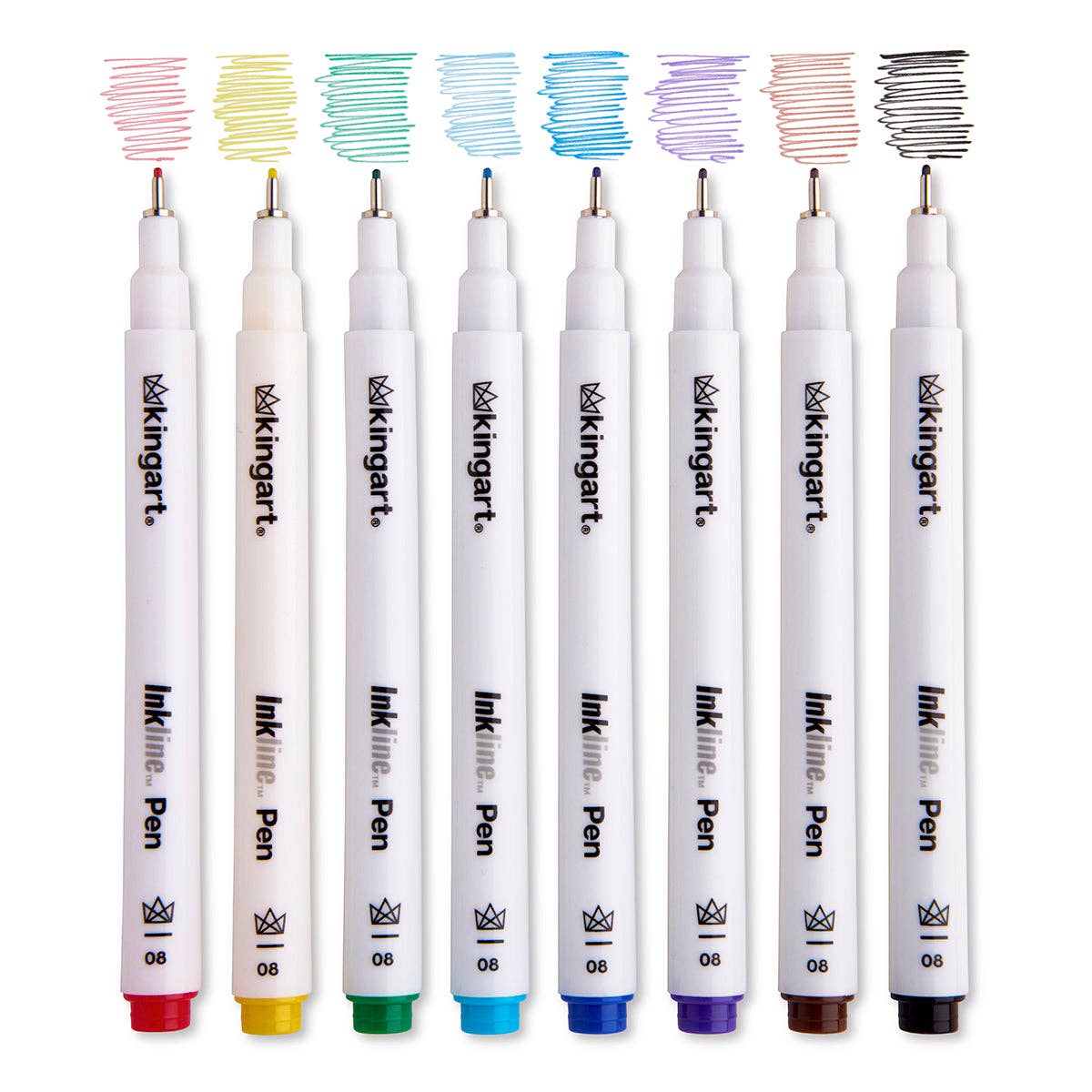 Inkline™ PRO Fine Line Archival Ink Pens - Size 8 - 8 Colors