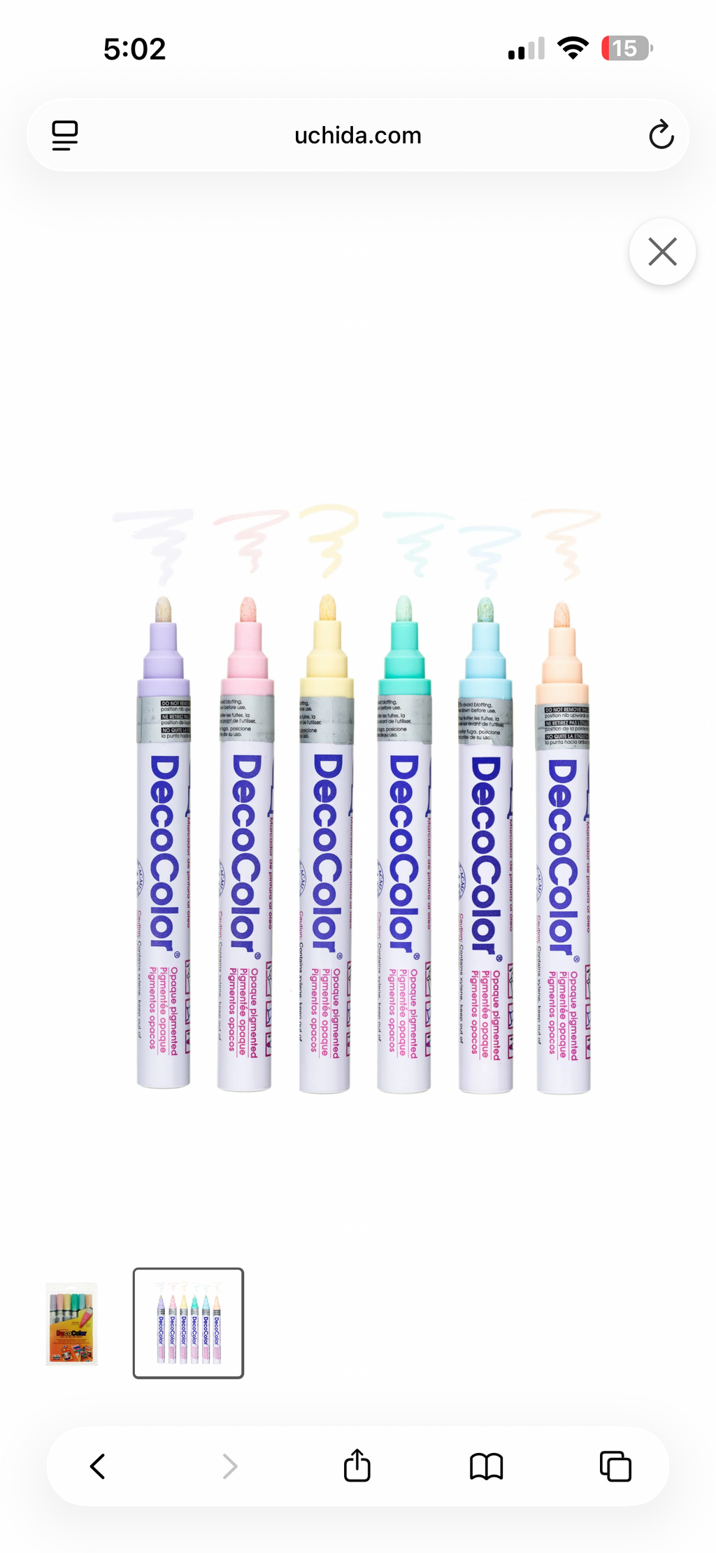 DecoColor Broad Point Paint Marker Set — Pastel Colors (6-Pack)