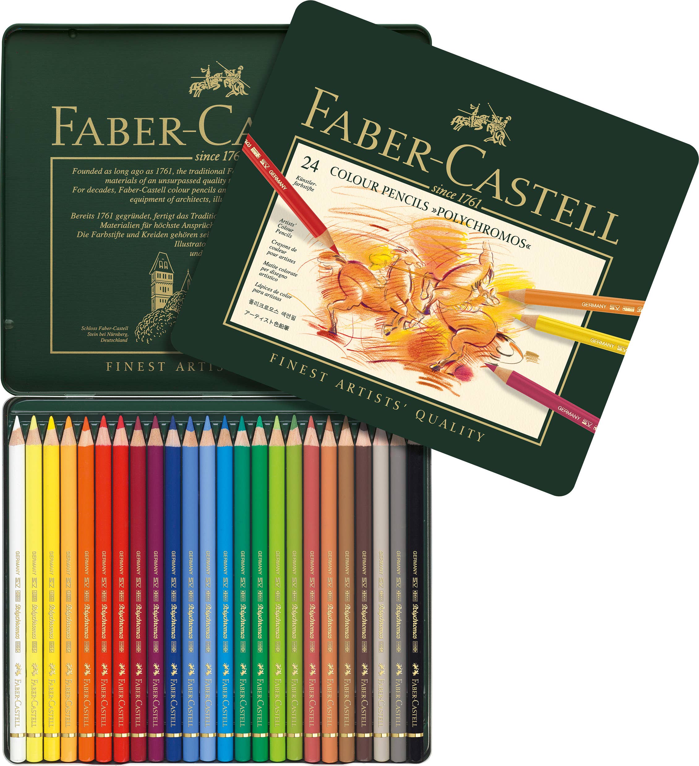 Polychromos Artists' Color Pencils, Tin of 24