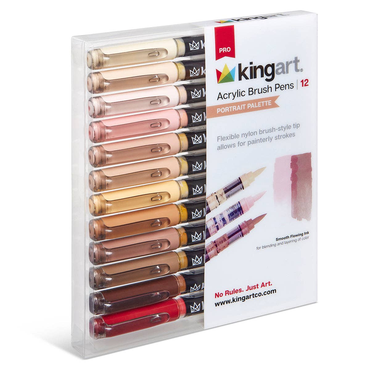 PRO Acrylic Paint Brush Pens - 12 Portrait Colors