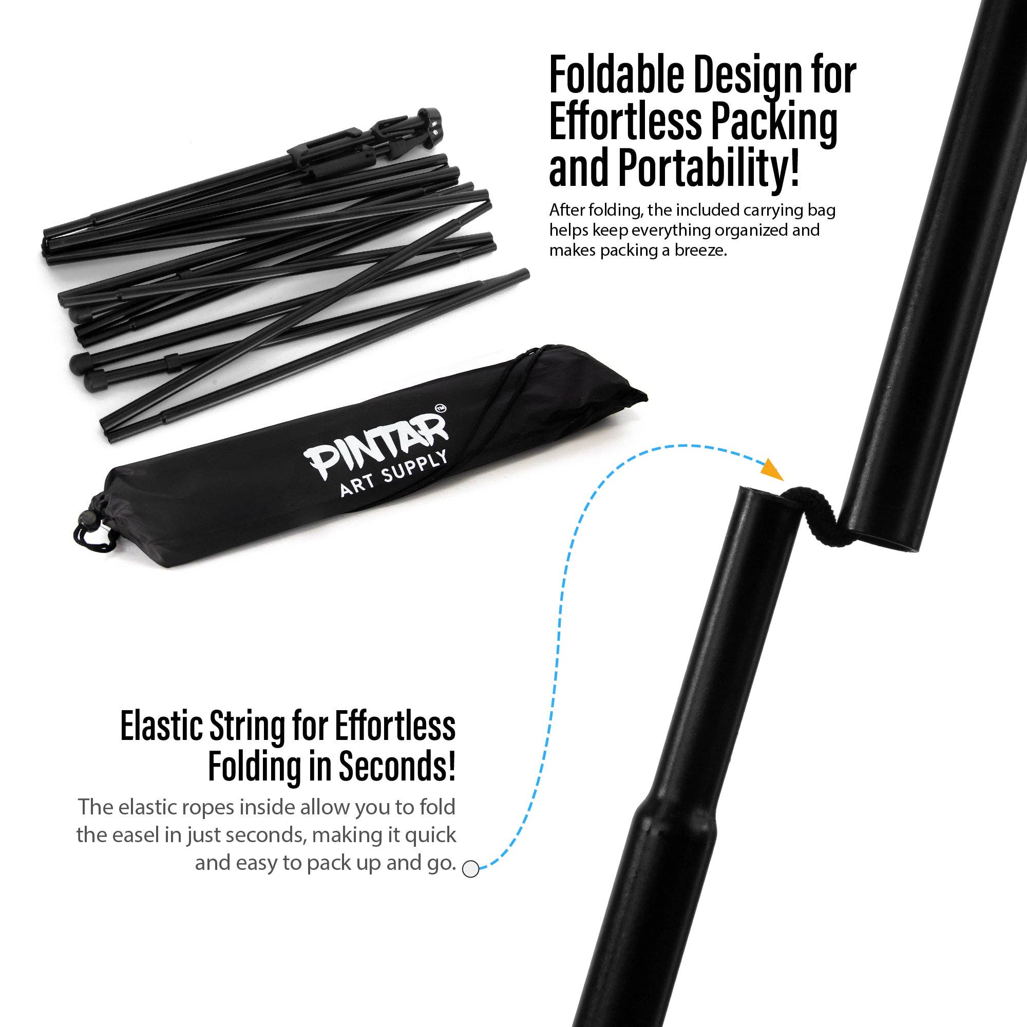 Pintar Portable Metal Tripod Art Easel Stand with Bag